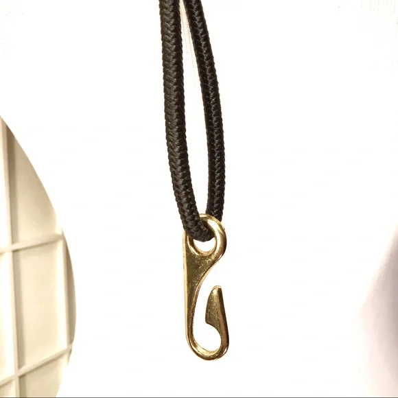 Rare Vintage Black Gold Cord Braided Belt - Picture 5 of 7